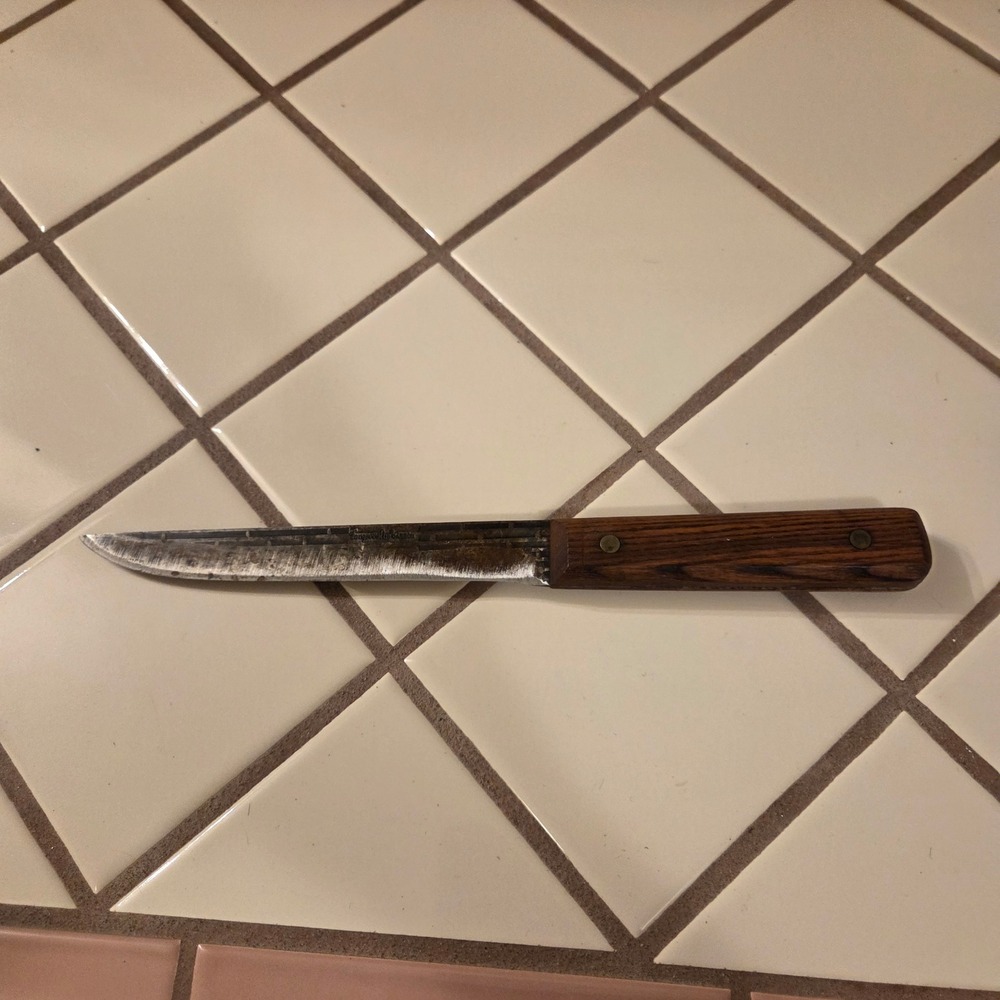 Vintage Imperial Carbon Steel Utility Knife Wood Handle USA 10.5 Inch